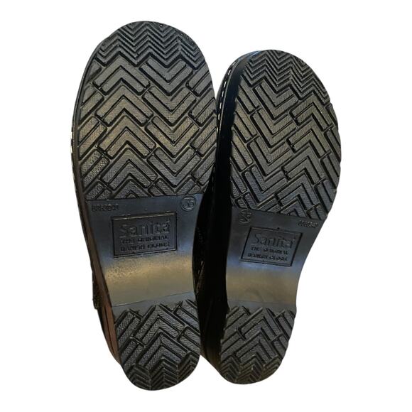 Sanita Professional Olive Green Speckled Patent Clogs EU 35 US 4 Work Nurse - Picture 10 of 16